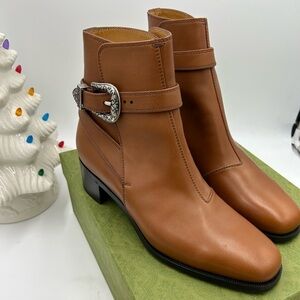 Gucci | Shoes | Gucci Mens Leather Zip Ankle Boots Size 2 